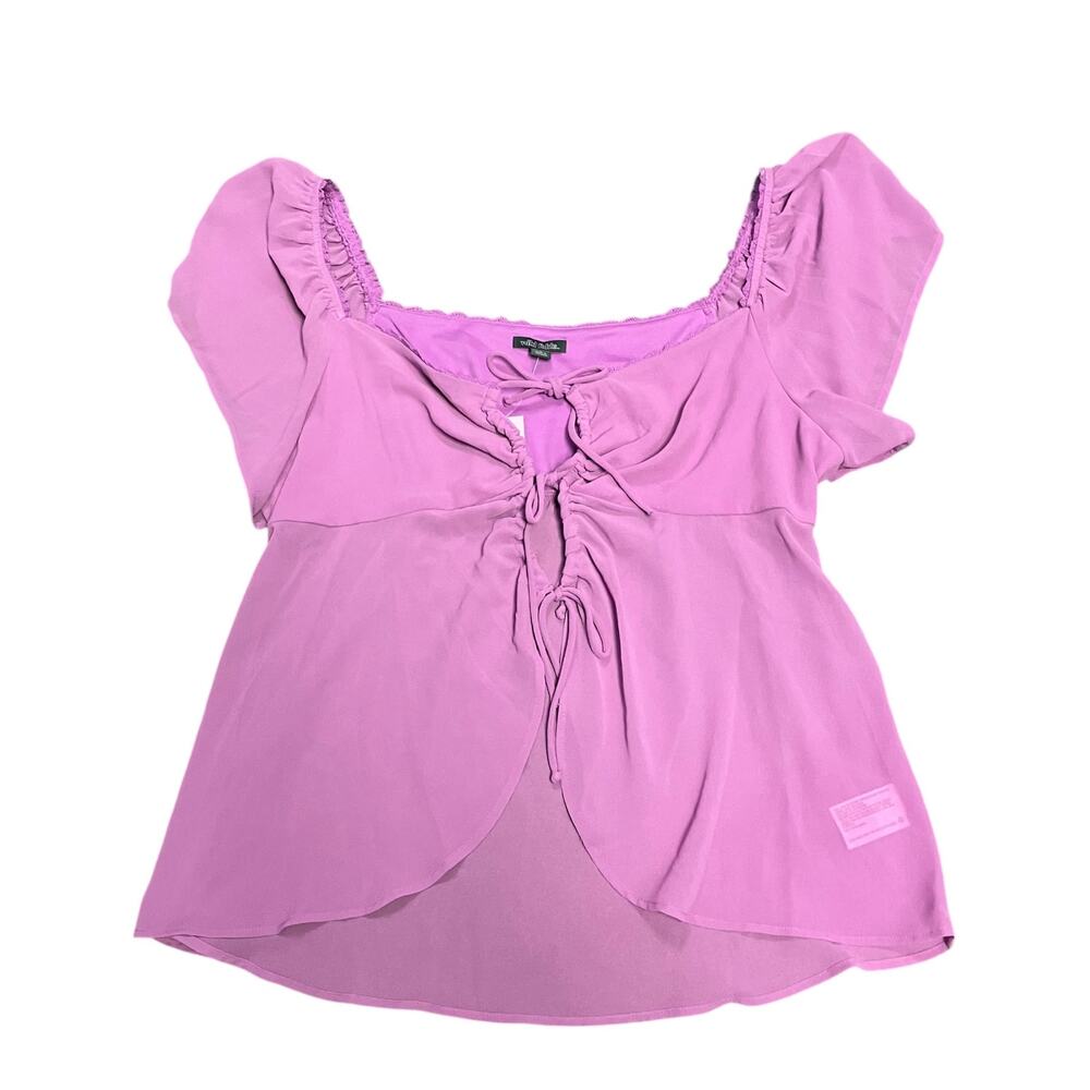 NWT Wild Fable Purple Sheer Blouse Size Large